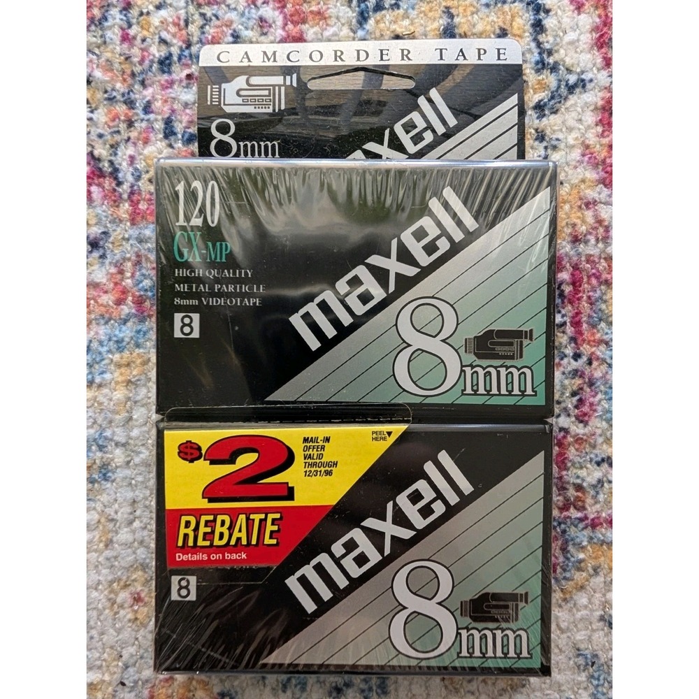 Maxell GX-MP 120 8mm Video Camcorder Tapes NEW Sealed 2 Pack Vintage Tapes